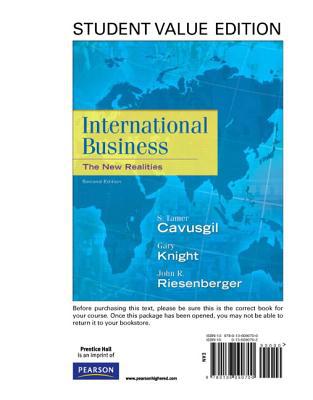 Book International Business: The New Realities, Student Value Edition free
