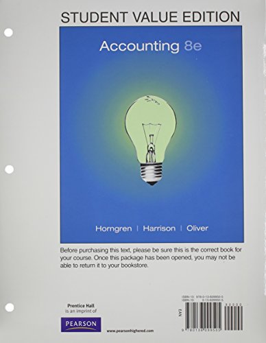 Book Accounting, Chapters 1-23, Student Value Edition (8th Edition) free