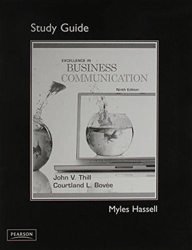 Book Study Guide for Excellence in Busineess Communication free