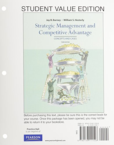 Book Strategic Management And Competitive Advantage, Student Value Edition (3rd Edition) free