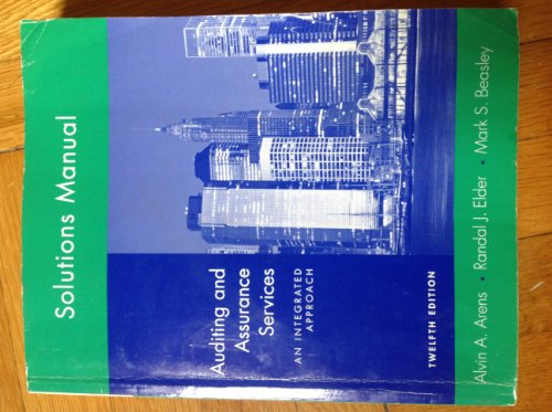 Book Solutions Manual Auditing and Assurance Services.an Integrated Approach [Paperback] free