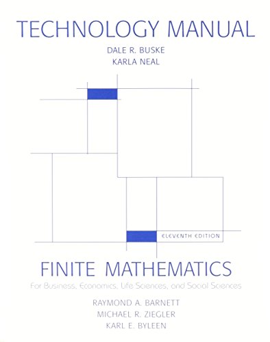 Book Technology Manual for Finite Mathematics for Business, Economics, Life Sciences and Social Sciences free