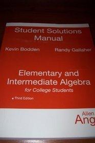 Book Student Solutions Manual for Elementary and Intermediate Algebra for College Students free