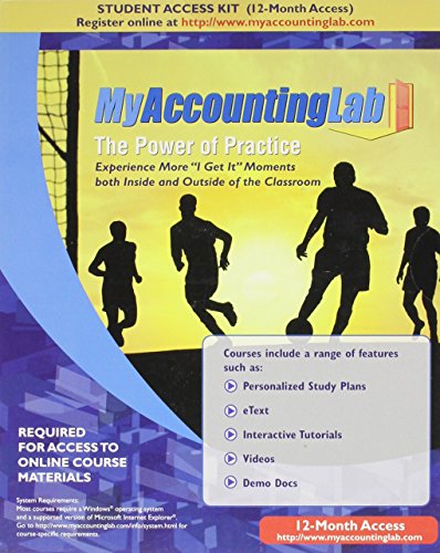 Book MyAccountingLab with Pearson eText -- Access Card free