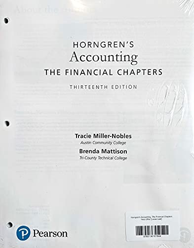 Book Horngren's Accounting, The Financial Chapters -- Print Offer [Loose-Leaf] free