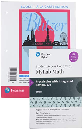 Book Precalculus with Integrated Review, Loose-Leaf Edition Plus MyLab Math with Pearson eText -- 18 Week Access Card Package free