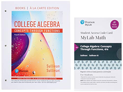 Book College Algebra: Concepts Through Functions, Loose-Leaf Edition Plus MyLab Math with Pearson eText -- 18 Week Access Card Package free