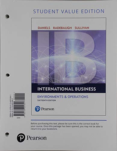 Book International Business, Student Value Edition + 2019 MyLab Management with Pearson eText -- Access Card Package free