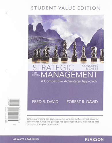Book Strategic Management, Student Value Edition + 2019 MyLab Management with Pearson eText -- Access Card Package free