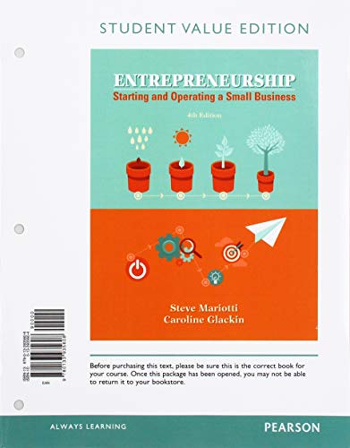 Book Entrepreneurship: Starting and Operating a Small Business, Student Value Edition + 2019 MyLab Business Communication with Pearson eText -- Access Card Package free