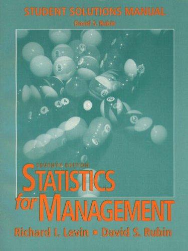 Book Statistics for Management: Student Solutions Manual free