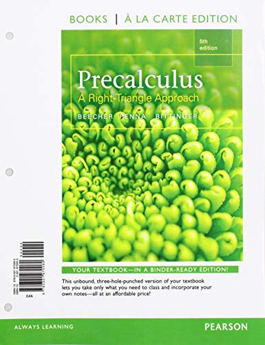 Book Precalculus: A Right Triangle Approach, Loose-Leaf Edition Plus MyLab Revision with Corequisite Support -- 18 Week Access Card Package free