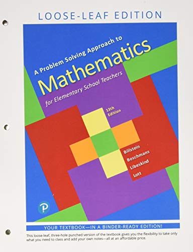 Book A Problem Solving Approach to Mathematics for Elementary School Teachers, Loose Leaf Edition Plus MyLab Math with Pearson eText -- 18 Week Access Card Package free