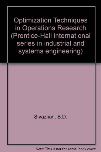 Book Optimization techniques in operations research (Prentice-Hall international series in industrial and systems engineering) free