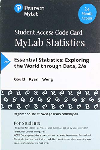 Book MyLab Statistics with Pearson eText -- 24 Month Standalone Access Card -- for Essential Statistics free