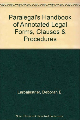Book Paralegal's Handbook of Annotated Legal Forms free