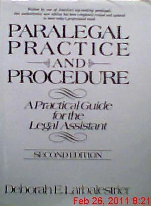 Book Paralegal practice and procedure: A practical guide for the legal assistant free