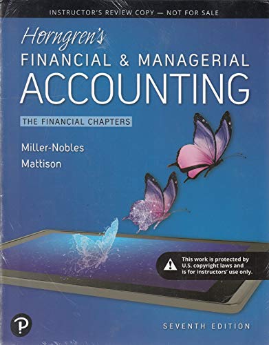 Book Horngren's Financial & Managerial Accounting, The Financial Chapters, 7th edition | Review Copy free