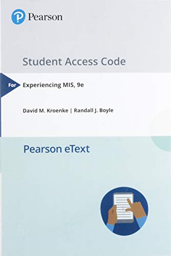Book Pearson eText for Experiencing MIS -- Access Card free