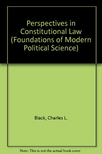 Book Perspectives in constitutional law (Foundations of modern political science series) free