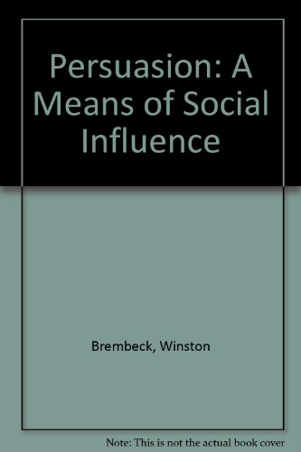 Book Persuasion, a Means of Social Influence free