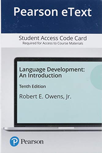 Book Pearson eText 2.0 Language Development: An Introduction -- Access Card free