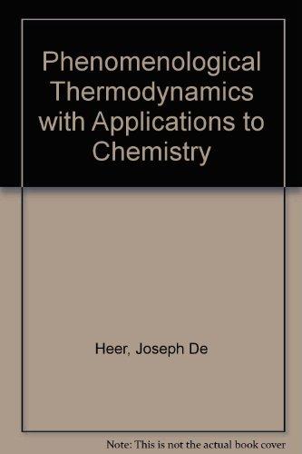Book Phenomenological Thermodynamics With Applications To Chemistry free
