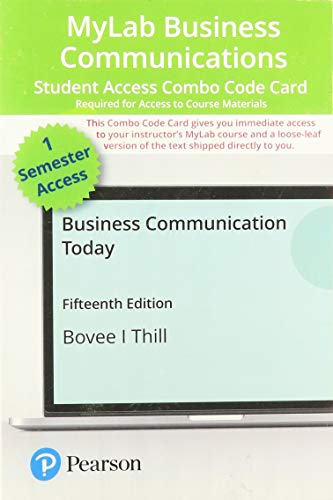 Book MyLab Business Communication with Pearson eText -- Combo Access Card -- for Business Communication Today (15th Edition) free