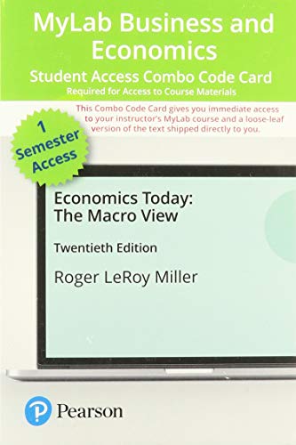 Book MyLab Economics with Pearson eText -- Combo Access Card -- for Economics Today: The Macro View (20th Edition) free