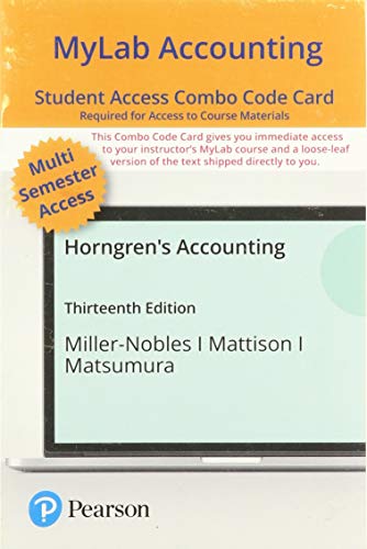 Book MyLab Accounting with Pearson eText -- Combo Access Card -- for Horngren's Accounting free