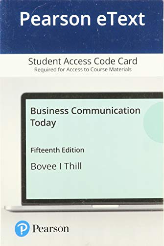 Book Pearson eText Business Communication Today -- Access Card (15th Edition) free