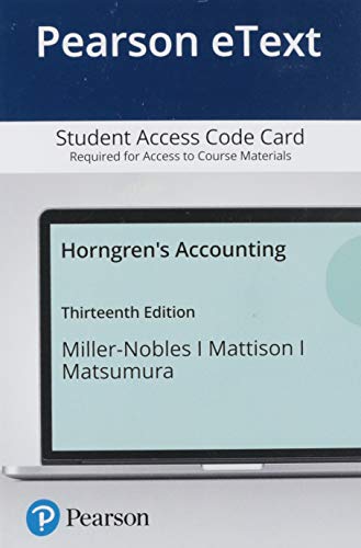 Book Pearson eText Horngren's Accounting -- Access Card free