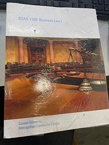 Book Pearson Collections BSAD 1100 Business Law I SWP Metropolitan Community College (CUSTOM) free