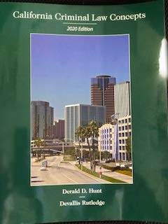 Book California Criminal Law Concepts; 2020 Edition free