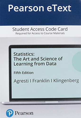 Book Pearson eText Statistics: The Art and Science of Learning from Data -- Access Card free