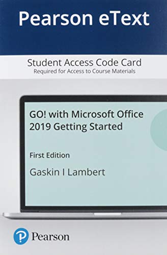 Book Pearson eText GO! with Microsoft Office 2019 Getting Started -- Access Card free