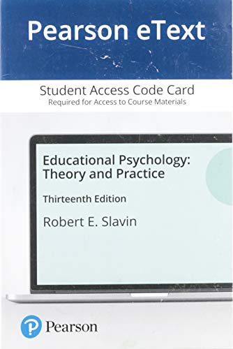 Book Educational Psychology: Theory and Practice -- Pearson eText free