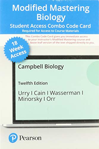 Book Modified Mastering Biology with Pearson eText -- Combo Acces Card -- for Campbell Biology (18-Weeks) (12th Edition) free