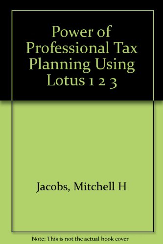Book Power Of Professional Tax Planning Using Lotus 1 2 3 free
