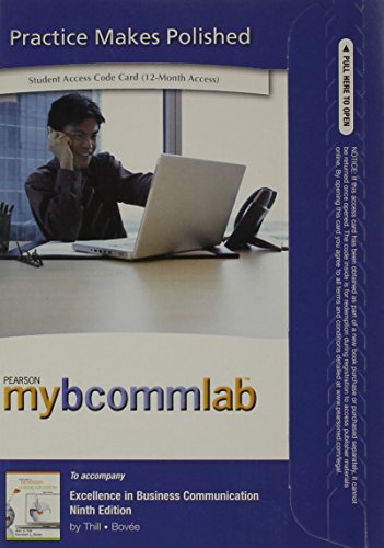 Book MyBCommLab with Pearson eText -- Access Card -- for Excellence in Business Communication free