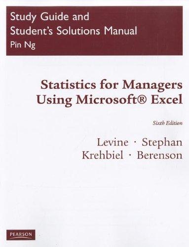 Book Statistics for Managers: Using Microsoft Excel free