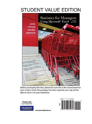 Book Statistics for Managers Using Microsoft Excel free