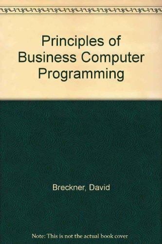 Book Principles Of Business Computer Programming free