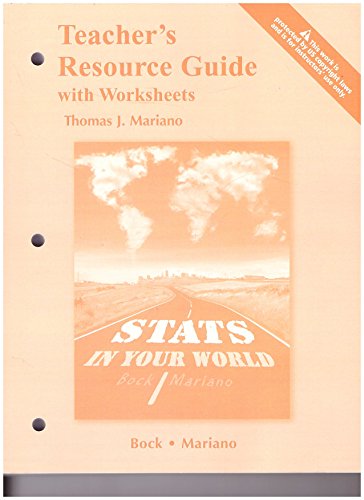 Book Stats In Our World Teacher's Resource Guide with Worksheets free