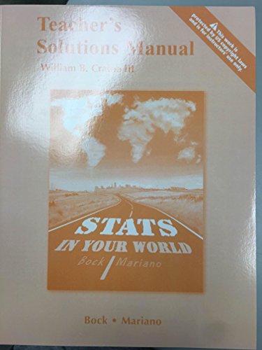 Book Teacher's Solution Manual Stats In Your World free