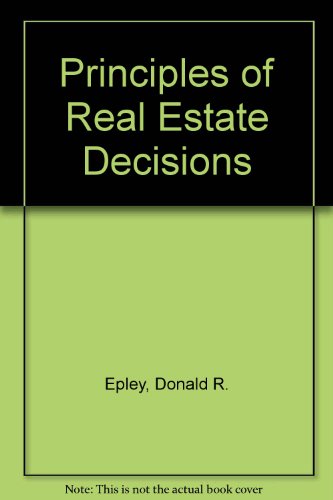 Book Principles Of Real Estate Decisions free