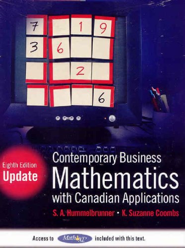 Book Contemporary Business Mathematics with Canadian Applications with MathXL Student Access Kit, Eighth Edition Update free