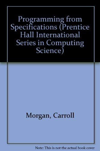 Book Programming from specifications (Prentice Hall international series in computer science) free