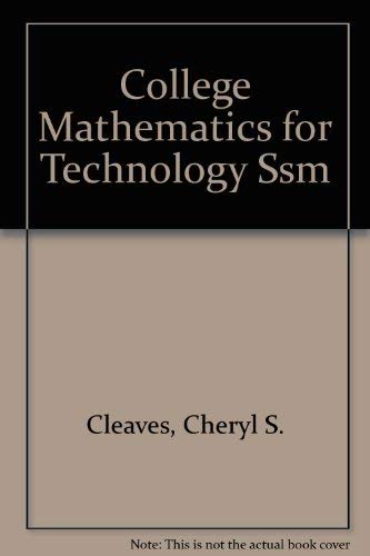Book College Mathematics for Technology - Solutions Manual free