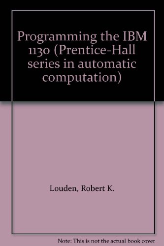 Book Programming The Ibm 1130 (prentice-hall Series In Automatic Computation) free